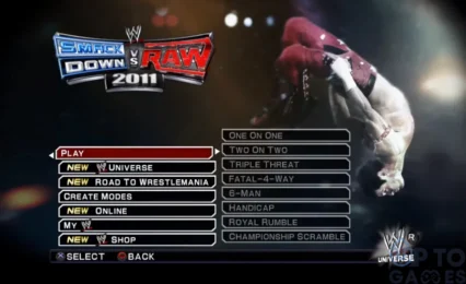 تحميل لعبة WWE SmackDown vs. Raw 2011 للكمبيوتر من ميديا فاير مجانًا